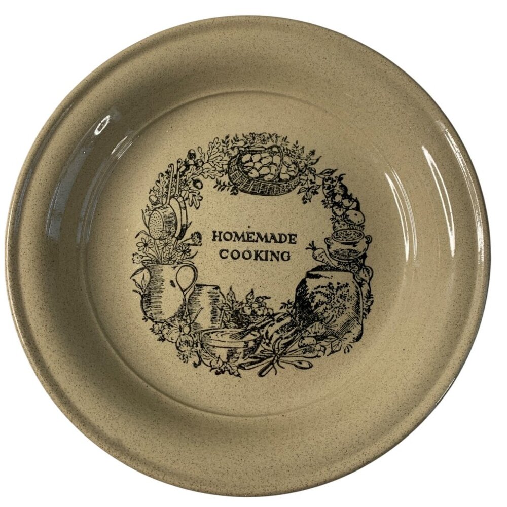 Moira Handmade English Stoneware Pie Plate 10.5 Inch Diameter Vintage 8382